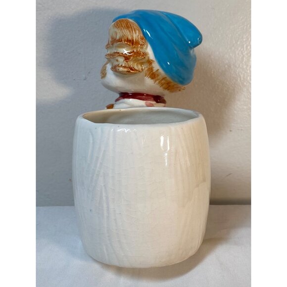 Ceramic Planter Kitschy Cat School Girl  Book Doll Nursery VTG - Picture 8 of 14